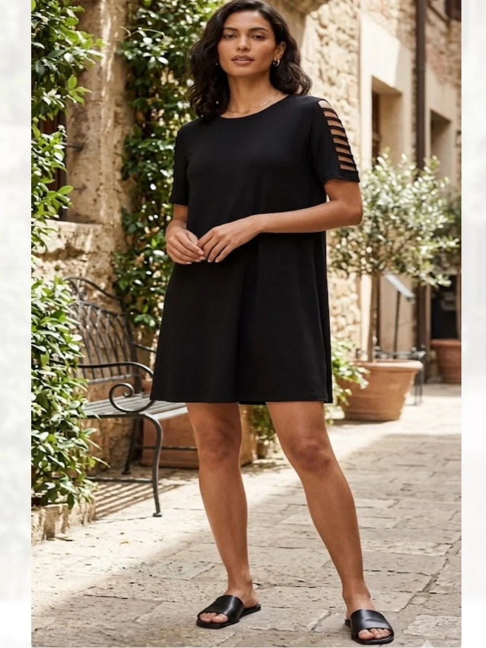 Michael Kors Black Cutout Sleeve Shift Dress